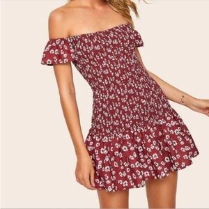 Zara floral burgundy dress NWOT